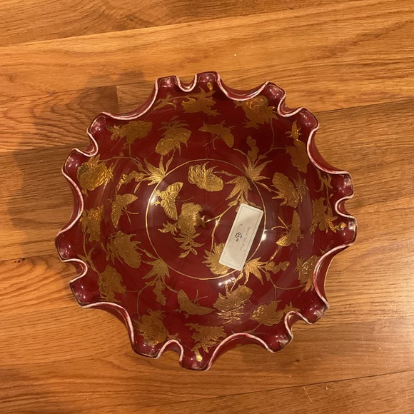 Chinese Ceramic 10 inch Lotus Bowl - NWT - Picture 2 of 12